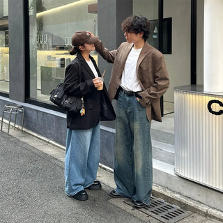 One-button oversized jacket
