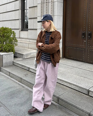 Suede Yoke Line Point Zip-Up Blouson