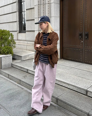 Cotton pants with back flap pockets