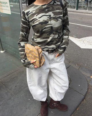 [4th Re-release] (ORIGINAL) Lettering Camo Long Sleeve T-Shirt