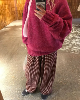 Checkered Pants with Waistband