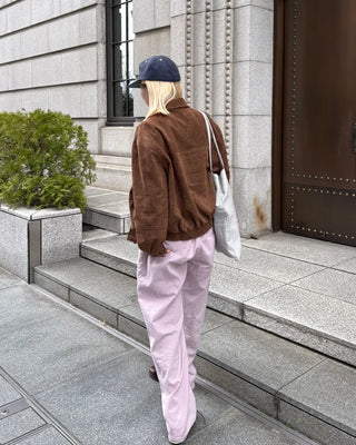 Suede Yoke Line Point Zip-Up Blouson