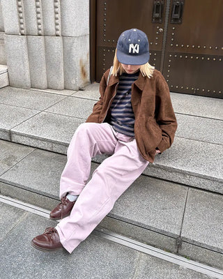 Suede Yoke Line Point Zip-Up Blouson