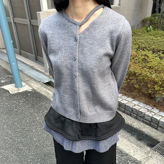 Slit detail cardigan