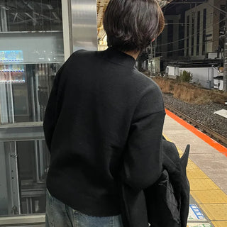 Henley neck simple knit
