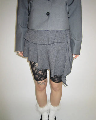 Waist frill lace half leggings
