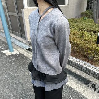 Slit detail cardigan