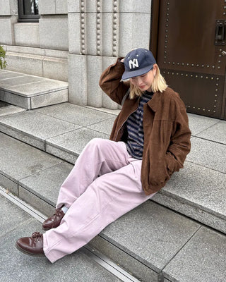 Suede Yoke Line Point Zip-Up Blouson