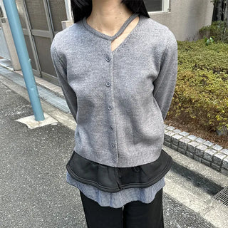 Slit detail cardigan