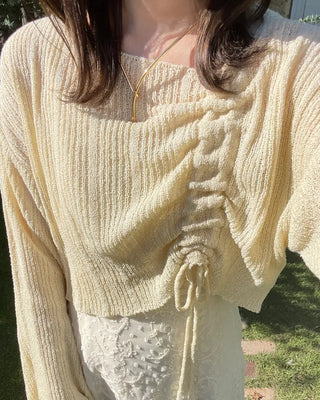 String Shirring Cropped Knit