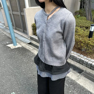 Slit detail cardigan