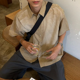 Vintage Wash Check Short-Sleeve Shirt