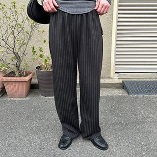 Striped wide-leg easy pants
