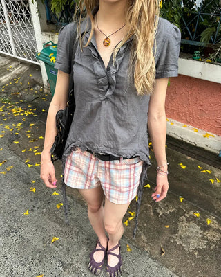 Windowpane check shorts