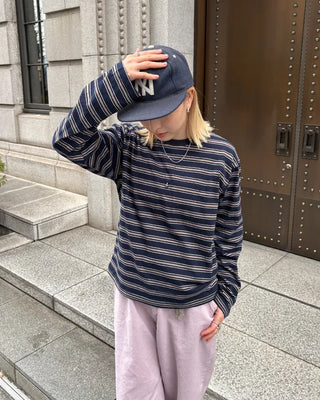 Double-border long-sleeve T-shirt
