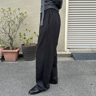 Striped wide-leg easy pants