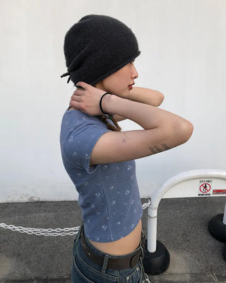 Back drawstring beanie