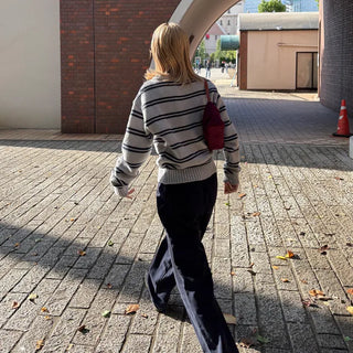 Striped round knit