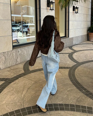 Whiskered Wash Wide Denim Pants