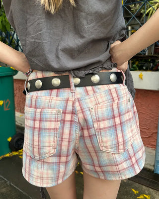 Windowpane check shorts