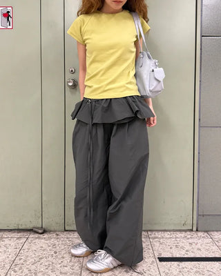 Raglan short-sleeved T-shirt