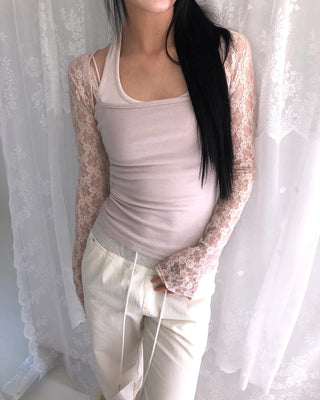 Layered halter neck sleeveless