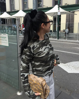 [4th Re-release] (ORIGINAL) Lettering Camo Long Sleeve T-Shirt