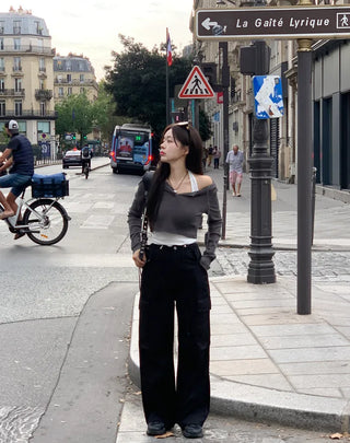 Cotton string cargo pants (3 colors)