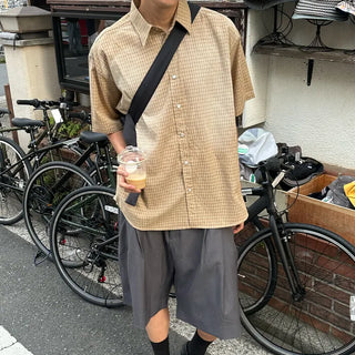 Vintage Wash Check Short-Sleeve Shirt