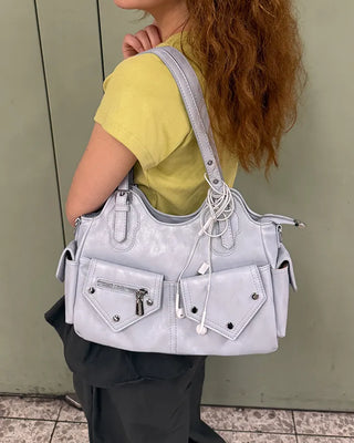 Multi-pocket casual shoulder bag