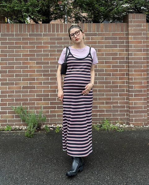 Triple Border Camisole Maxi Dress