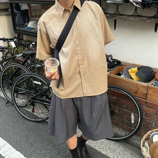 Vintage Wash Check Short-Sleeve Shirt