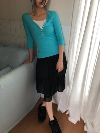 Chiffon tiered midi skirt