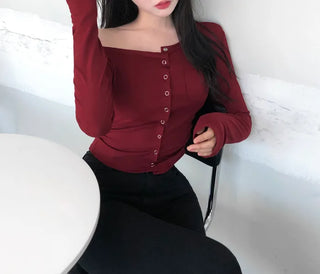 One-shoulder shirred T-shirt