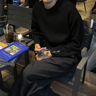 Rib-knit round t-shirt