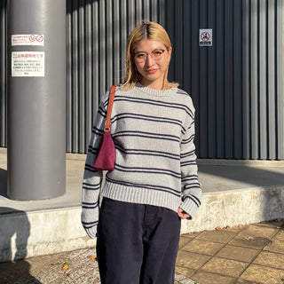 Striped round knit