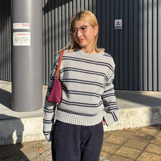 Striped round knit