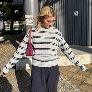 Striped round knit