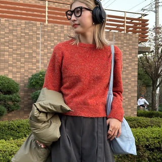 Round cropped knit