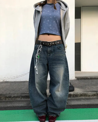 Cropped double-zip hoodie