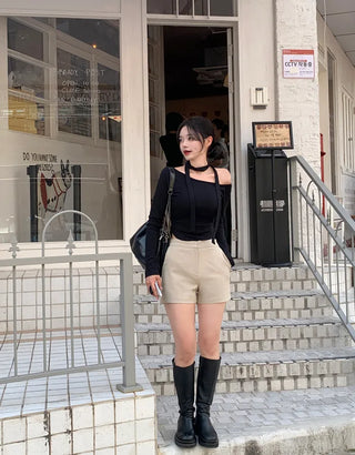 [Scarf Set] Asymmetrical Scarf Set with T-Shirt (5 colors)