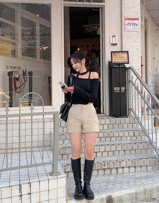 [Scarf Set] Asymmetrical Scarf Set with T-Shirt (5 colors)