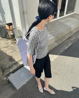 Dot mesh flat shoes