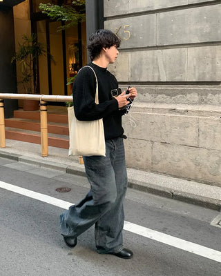 Side Button Neck Point Knit
