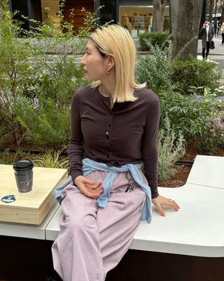 Semi-Clothed Slim Cardigan