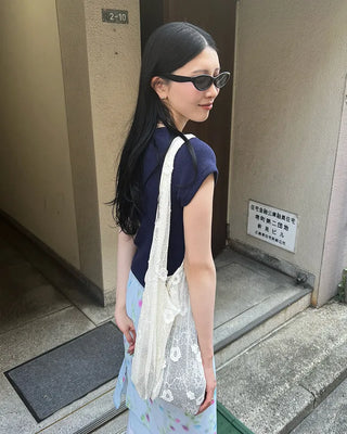 Flower Lace Tulle Tote Bag