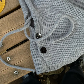 Button-up knit balaclava