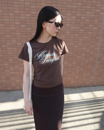 Lettering Slim Short-Sleeve T-Shirt