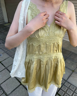 Lace V-neck mini dress
