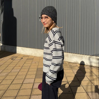 Striped round knit